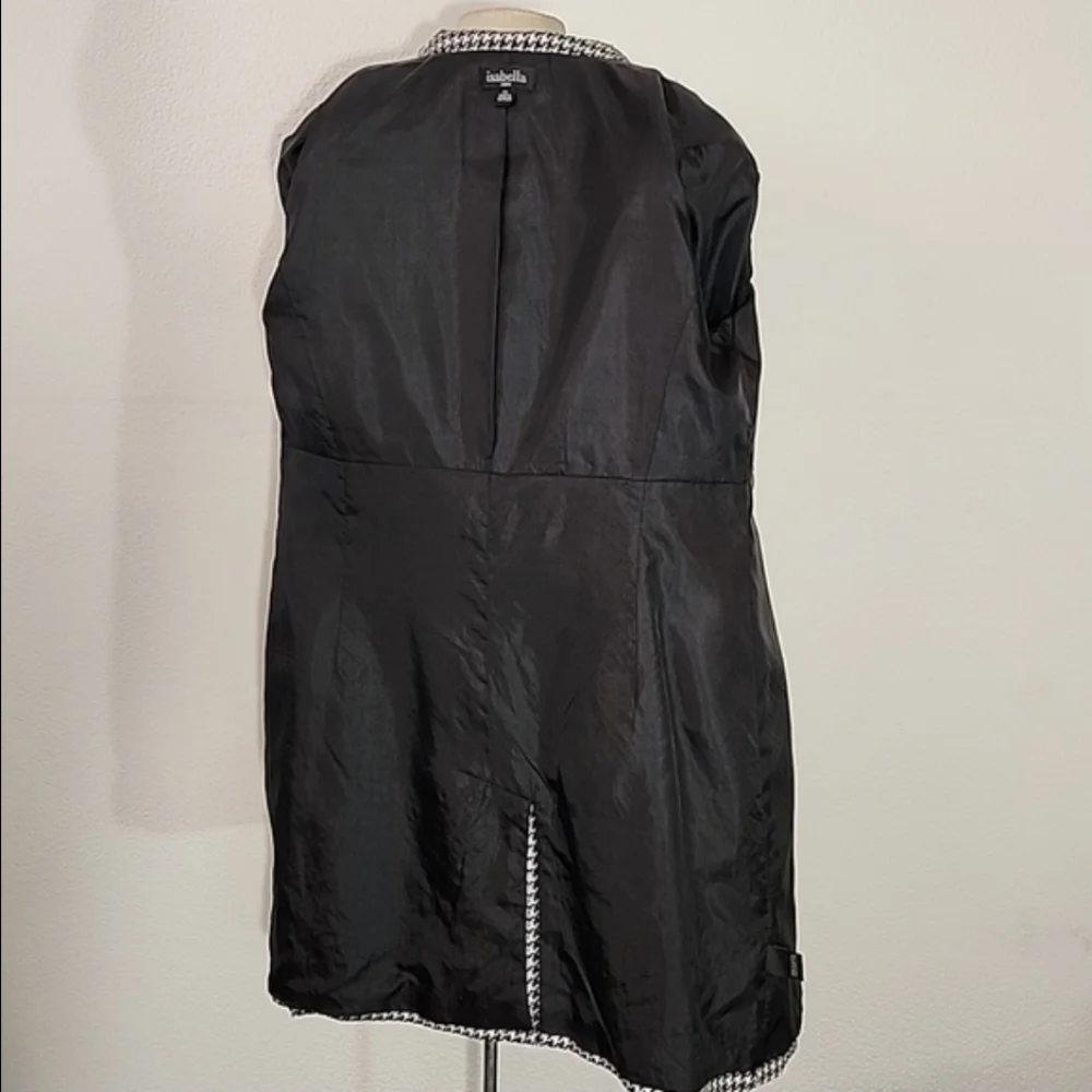 Isabella Suits Coat Houndstooth Black Plus Size 14